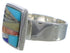Sturdy Sterling Silver Multicolor Inlay Ring Size 8-3/4 WX39851